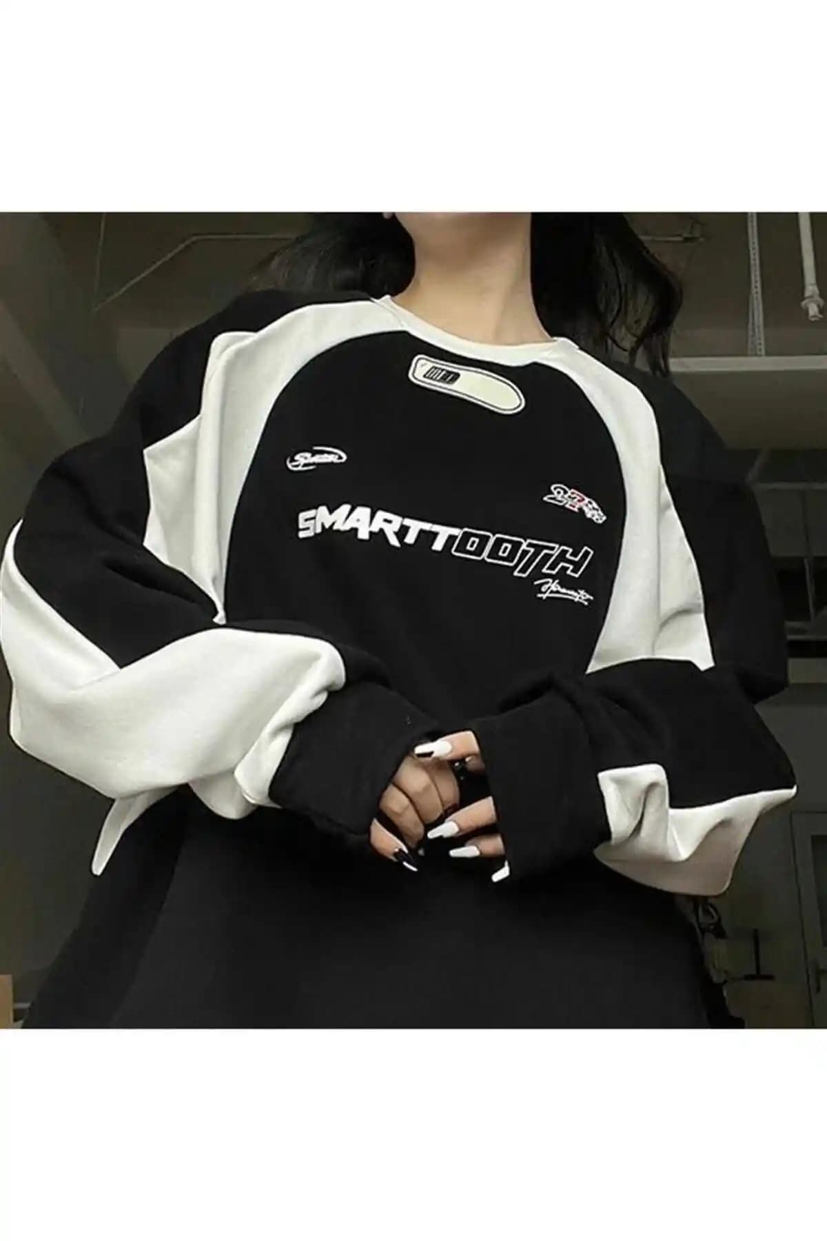 Touz Y2K Streetwear Smarttooth Oversize Unisex Siyah Sweatshirt Özellikleri ve Kullanımı