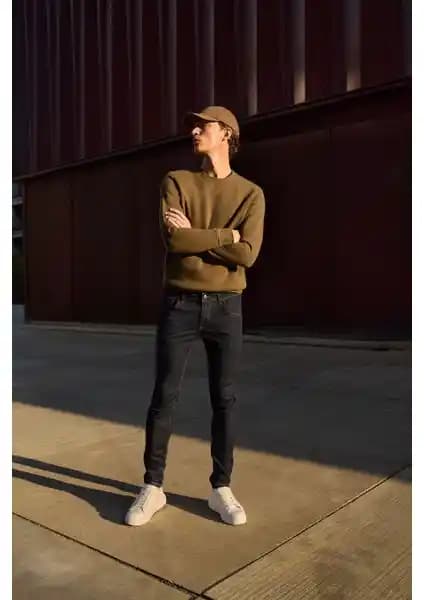 Altınyıl<dı>z Classics Erkek Koyu Lacivert Slim Fit Dar Kesim Jean Pantolon