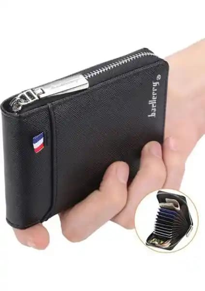 Baellerry Akordiyonlu Kredi Kartlık Erkek ve Kadın İçin Şık ve Fonksiyonel Deri Cüzdan