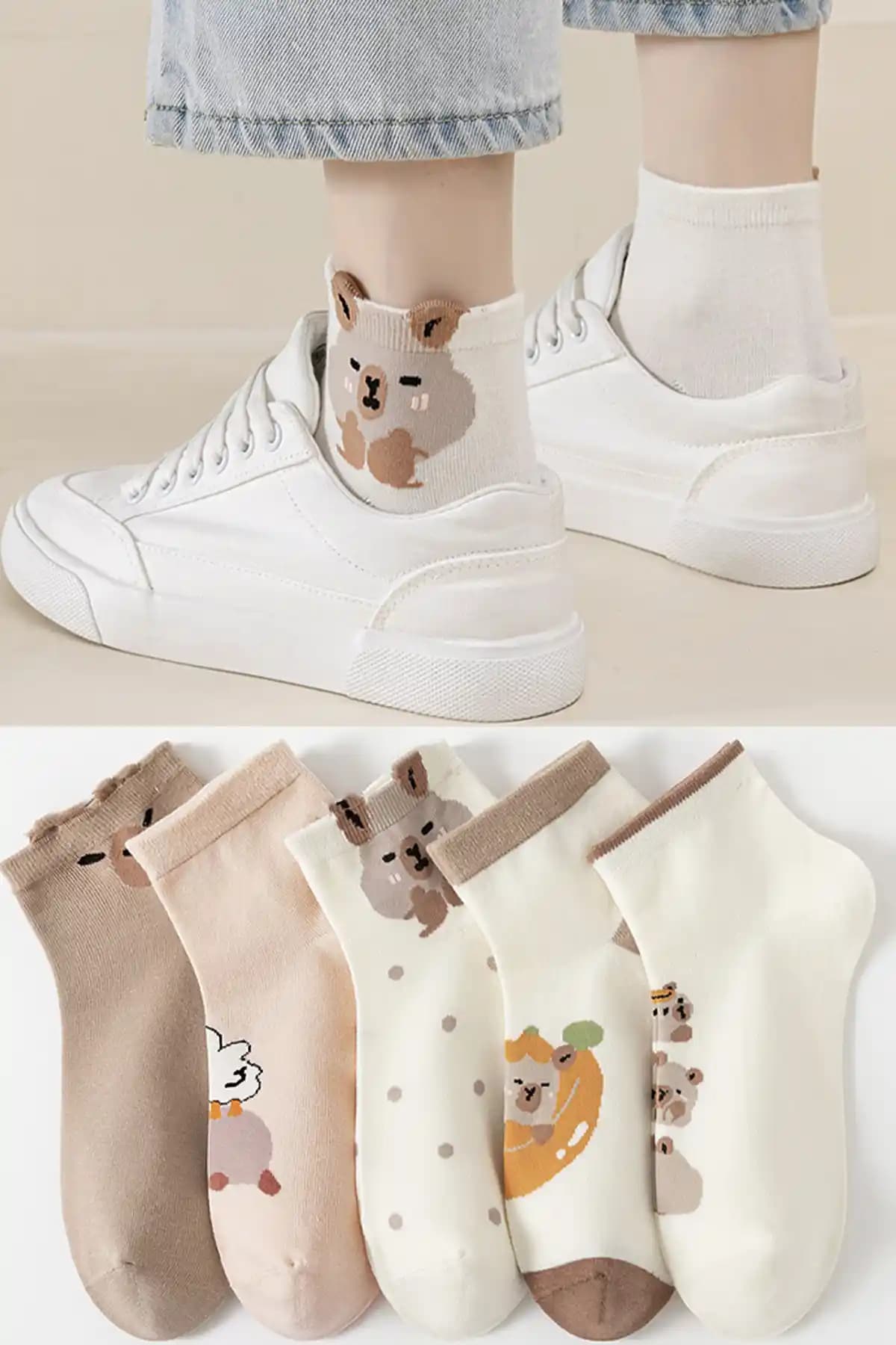 BGK 5 Çift Desenli Kadın Çorapları: Şıklık ve Rahatlığın Bir Arada Olduğu Günlük Kullanım Ürünü