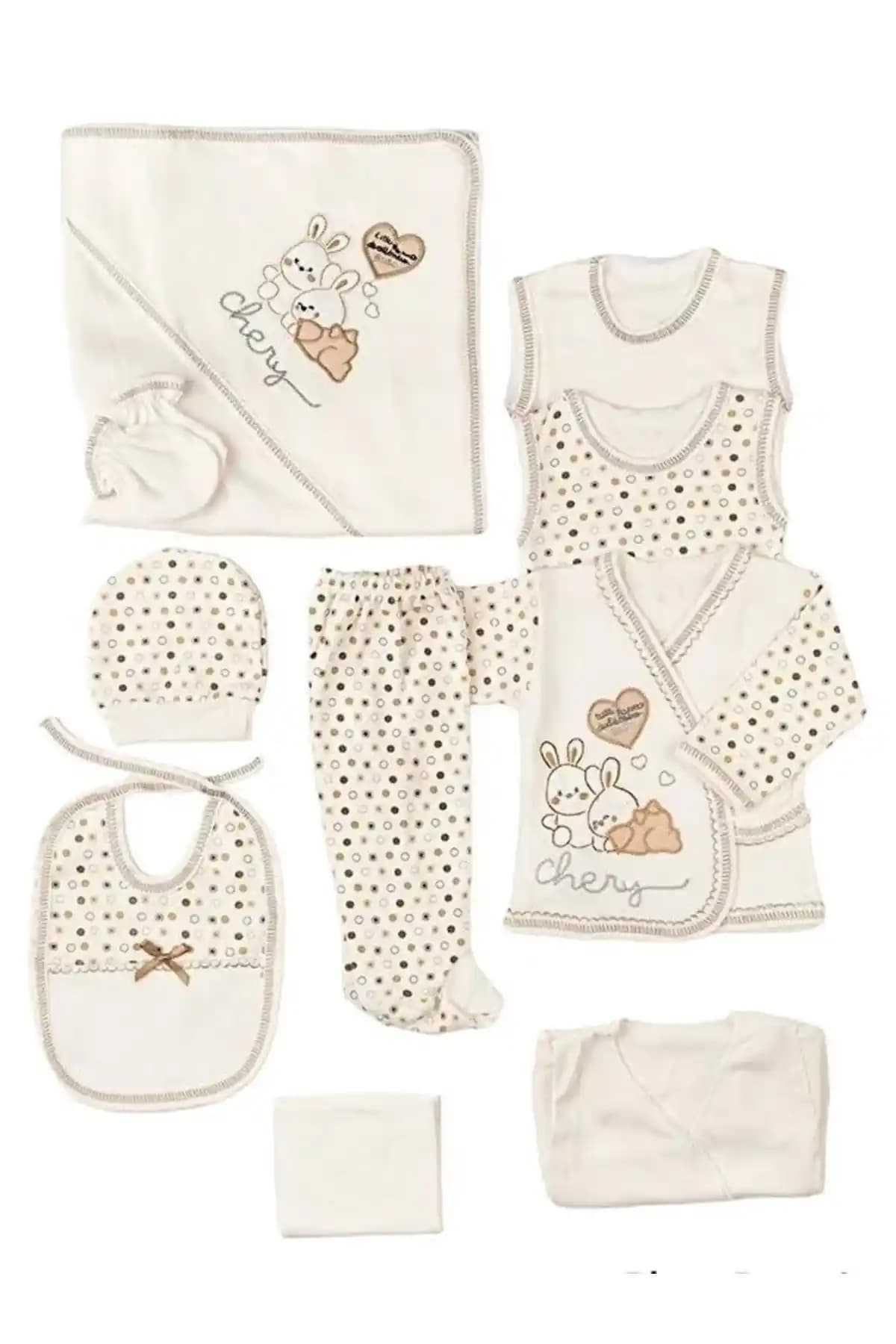 Bombinoo 10 Parça Yenidoğan Hastane Çıkışı Zıbın Seti Organik Pamuk ve Yumuşak Dokusu