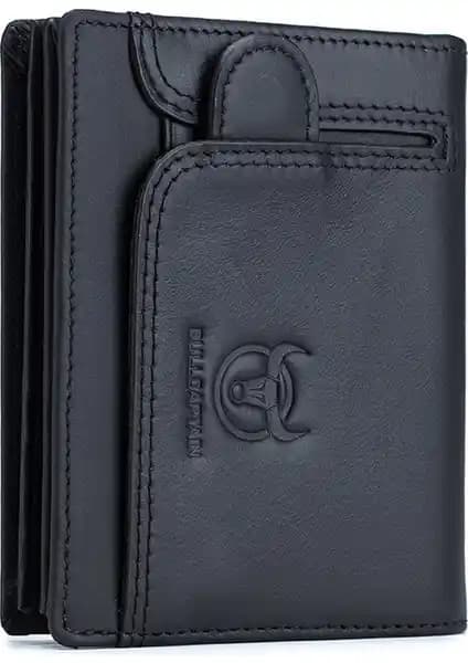 Bullcaptain Erkek Hakiki Deri RFID Kartlık Cüzdanı Güvenlik ve Şıklığın Buluşması