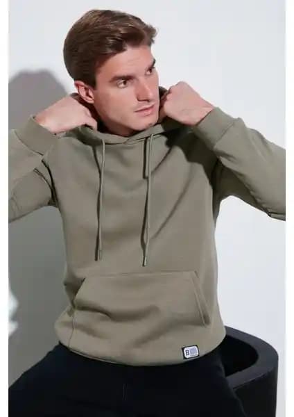 Buratti Slim Fit Kapüşonlu Kanguru Cepli Sweat Erkekler İçin Sıcak ve Rahat Kış Giyim Seçeneği