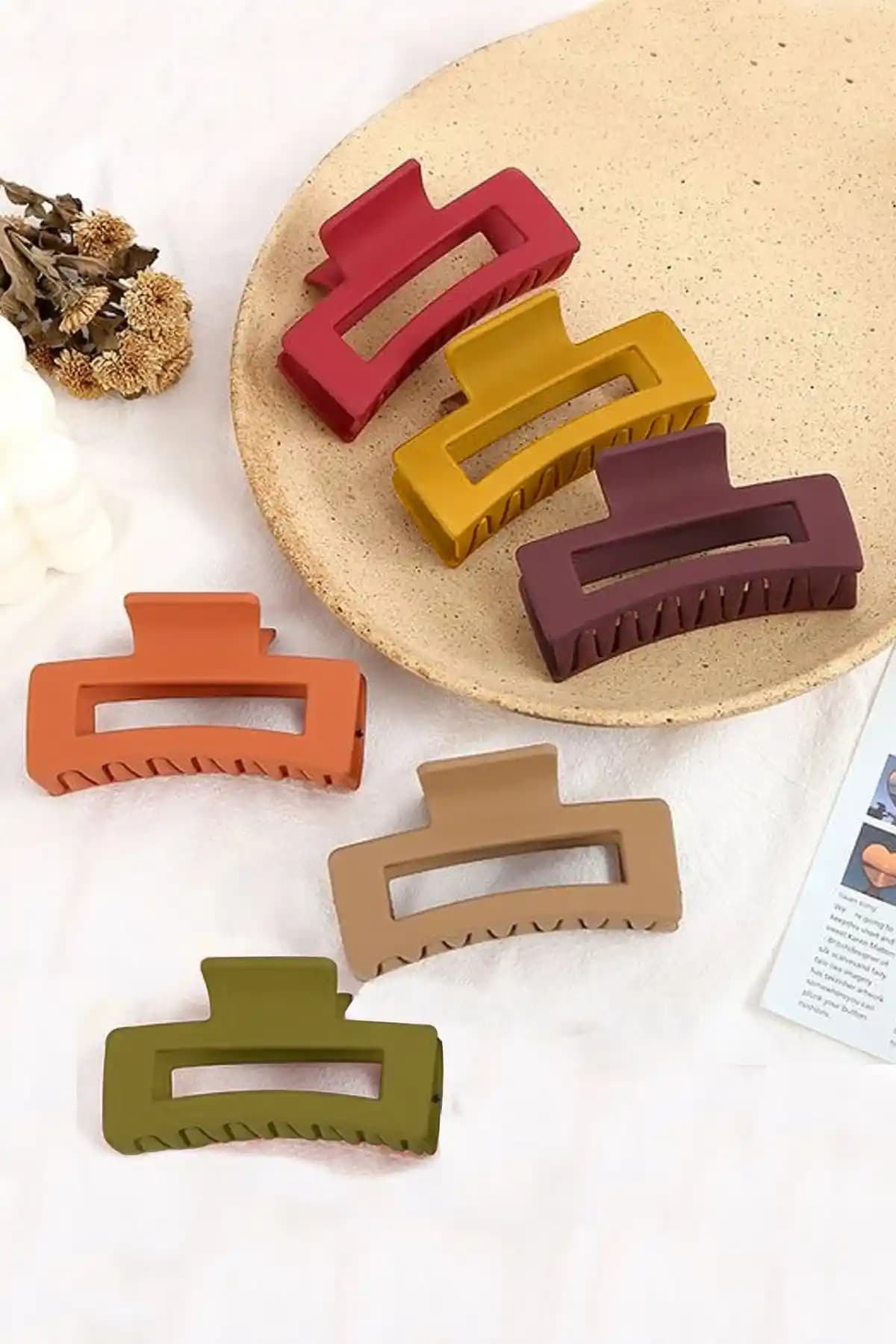 C&E Design Kadın Renkli Büyük XL Mandal Toka Seti Şıklık ve Fonksiyonellik Sunar