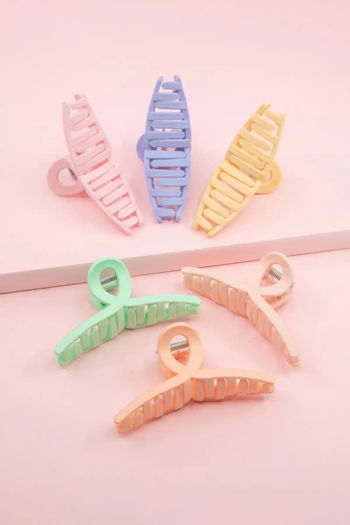 C&E Design Kadın Renkli Fiyonk Mandal Toka Seti Günlük ve Özel Kullanım İçin Uygun