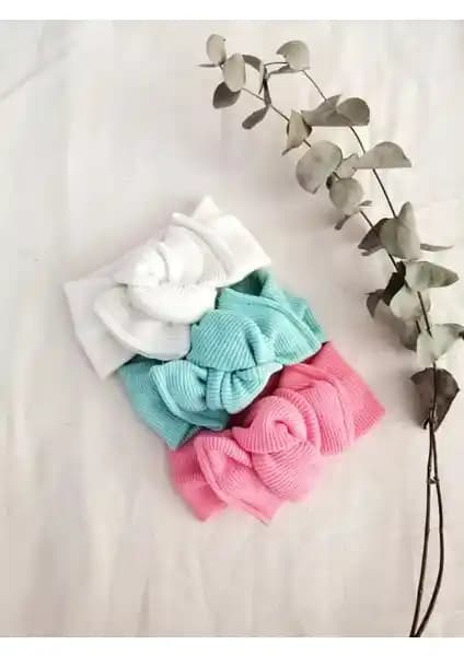 Emel Mabel Kız Çocuk ve Bebek Ribana Bandana Seti Üç Renkli ve Ayarlanabilir Tasarım