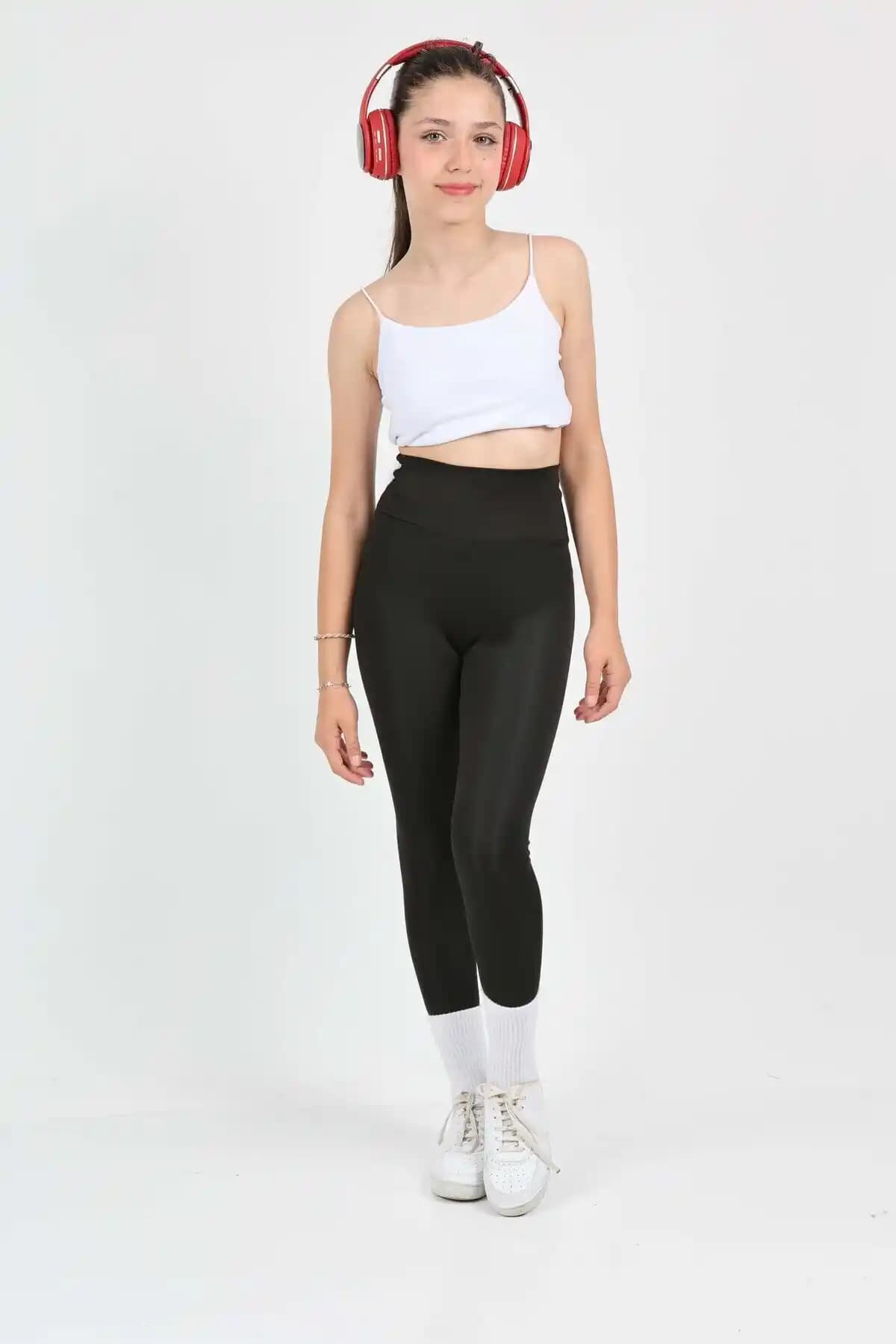 Erdem Kids Yüksek Bel Slim Fit Çocuk Spor Taytı Günlük ve Aktif Kullanım İçin