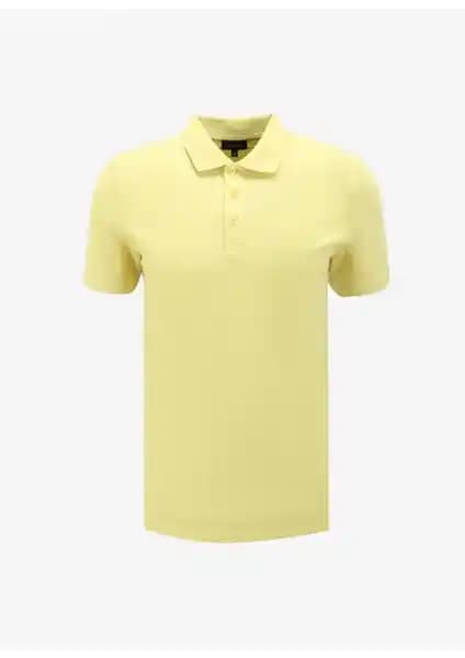 Fabrika Düz Açık Sarı Erkek Polo T-Shirt LEGOLAS Y Günlük ve Şık Kullanım İçin