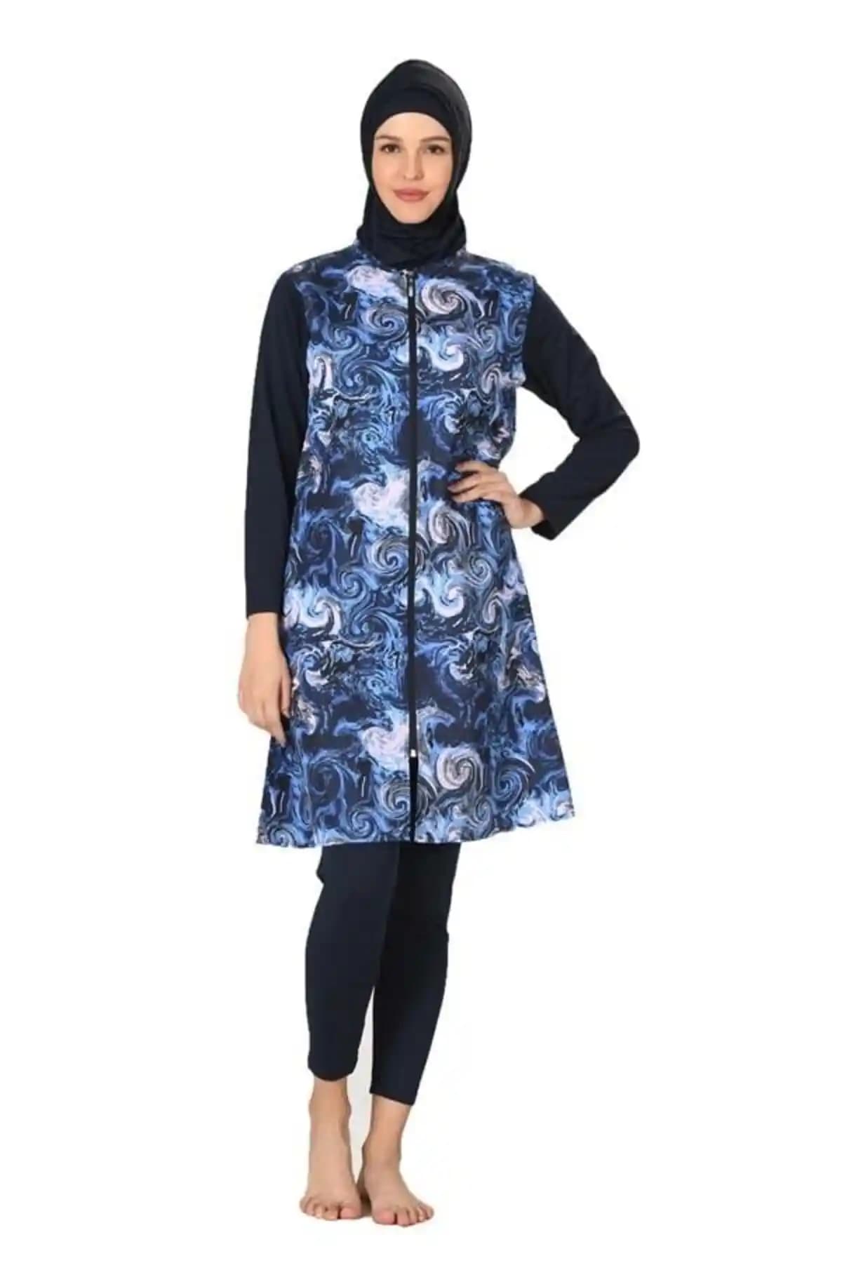 Fantasy Tam Kapalı Paraşüt Kumaş Tesettür Mayo 3064-b Hafif ve Modern Tasarım