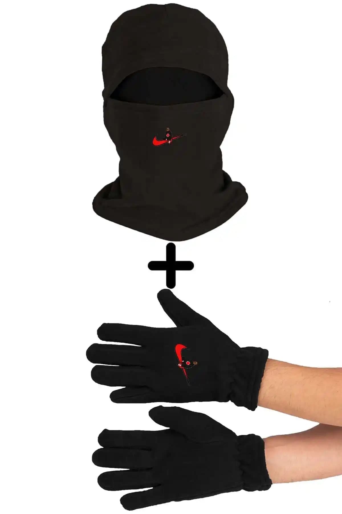 Herotasarım Naruto Polar Kar Maskesi ve Uzun Eldiven Seti Kış Şıklığı ve Konforu İçin