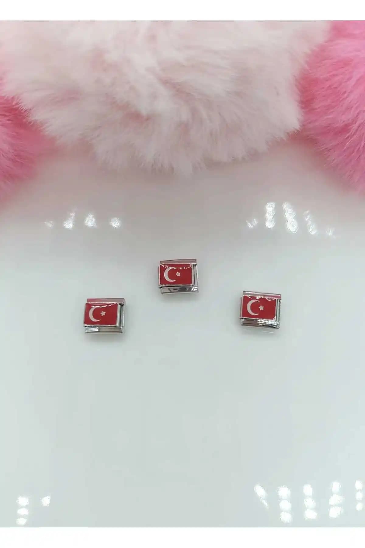 İlvesa Shop Türk Bayrağı İtalyan Bileklik Charm: Dayanıklı ve Şık Unisex Aksesuar