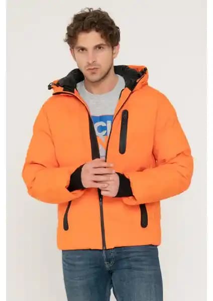 Jack & Jones Jcoheat Puffer Mont Erkek İçin Dayanıklı ve Şık Kışlık Turuncu Mont