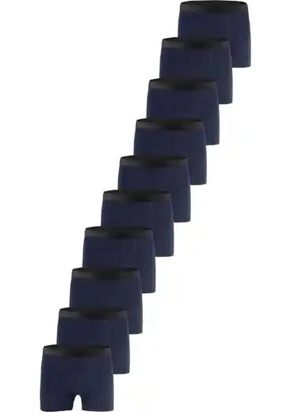 John Lion Erkek 10'lu Likralı Lacivert-Gri Boxer Seti Yüksek Kalite ve Konfor Sağlar