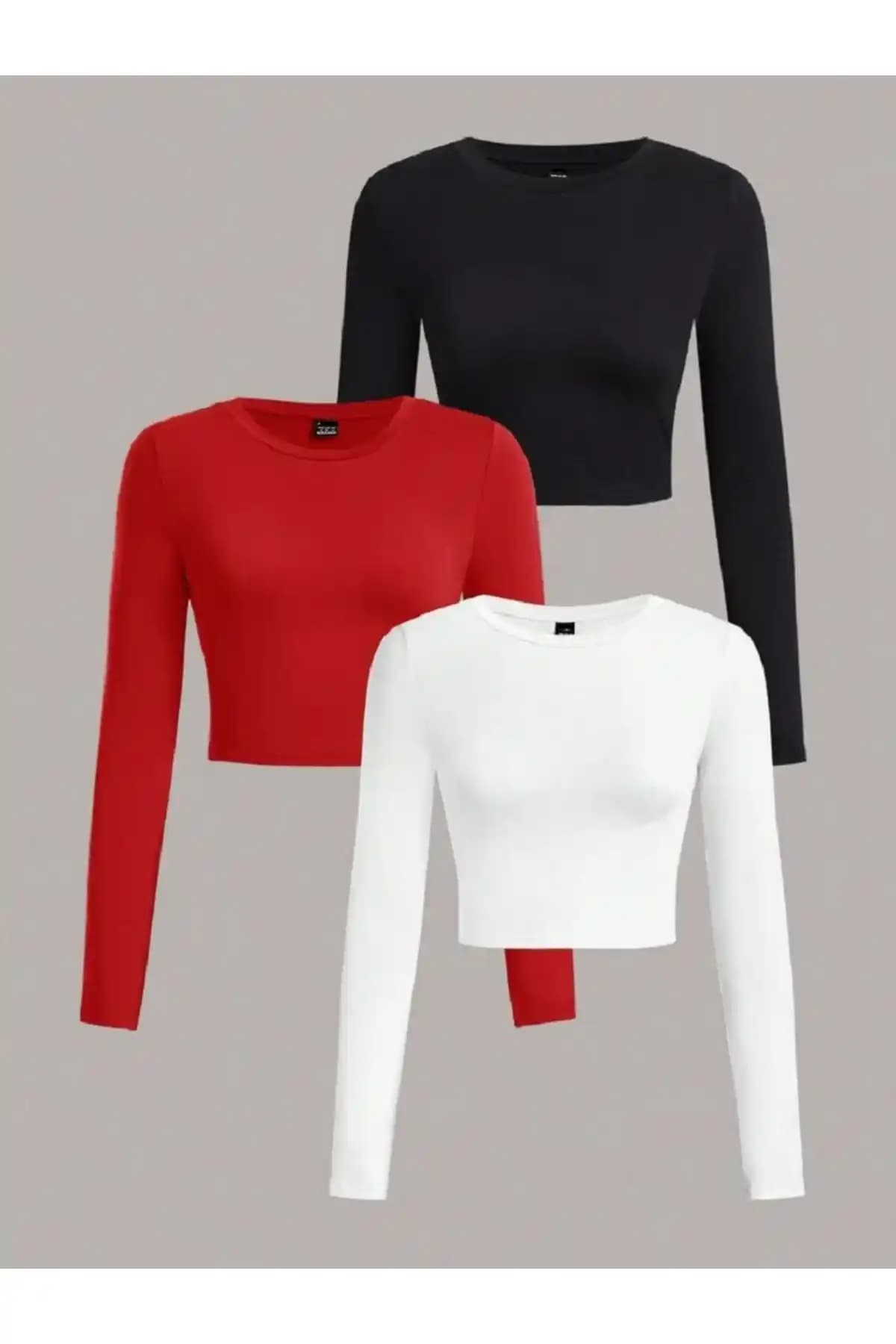 Kadın %100 Pamuklu Fitilli Crop Bluz Modern ve Şık Tasarım