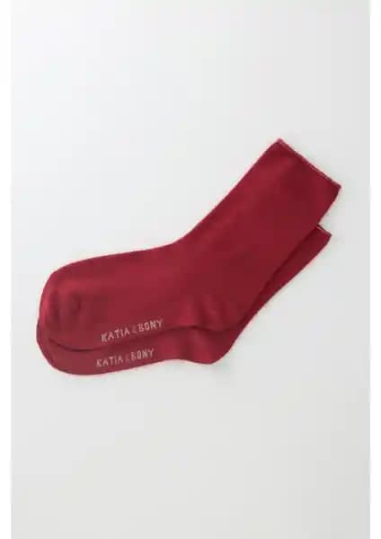 Katia & Bony Kadın Bordo Modal Kumaş Soket Çorabı Şıklık ve Konfor Sunar