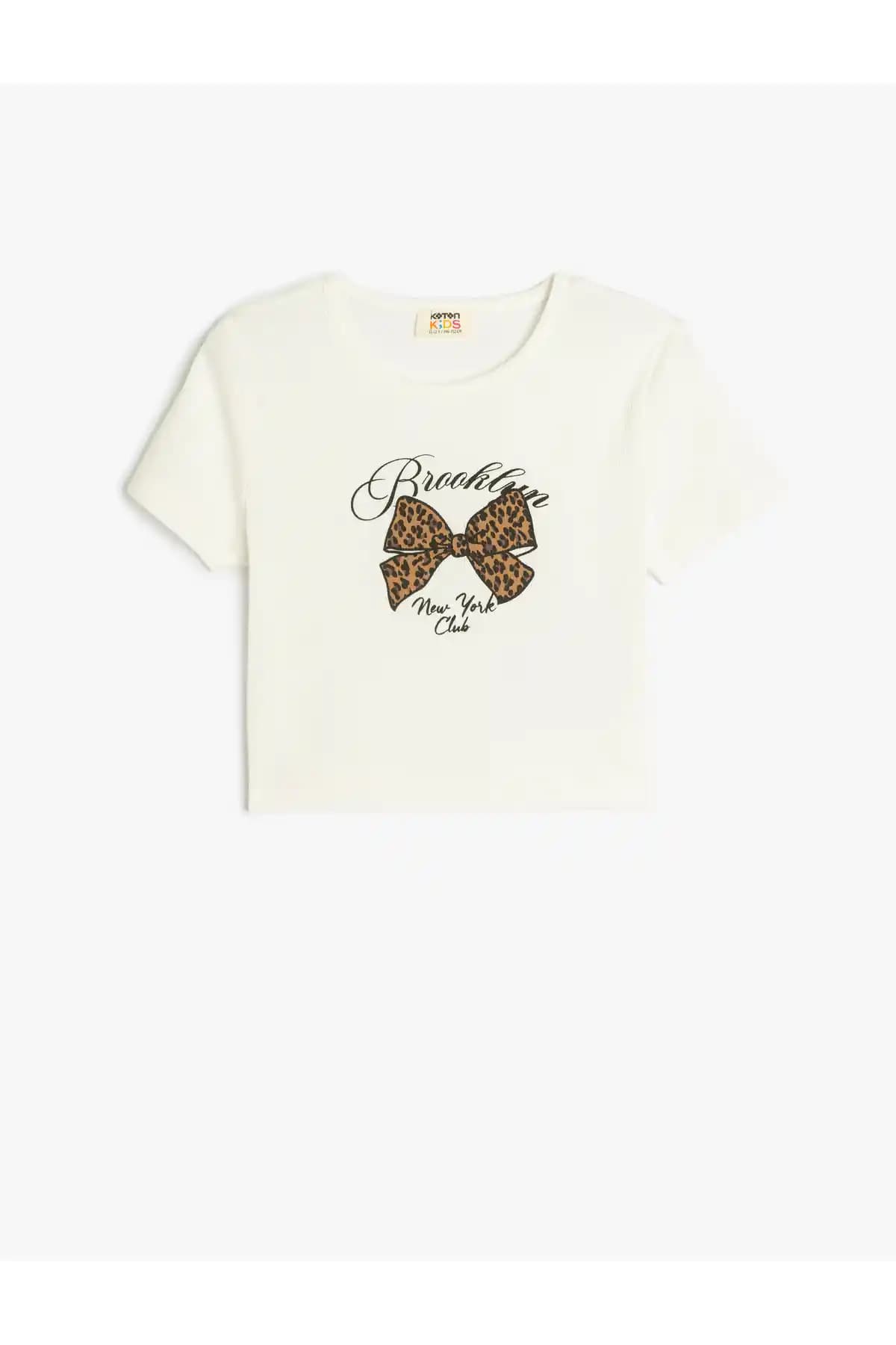 Koton Crop Tişörtü: Pamuklu, Leopar Baskılı, Kısa Kollu, Modern ve Rahat Tasarım