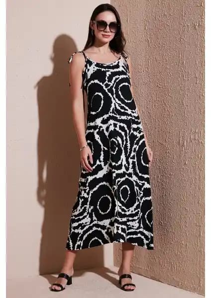Lela Regular Fit Ip Askılı Uzun Elbise: Yaz Ayları İçin Rahat ve Şık Seçenek