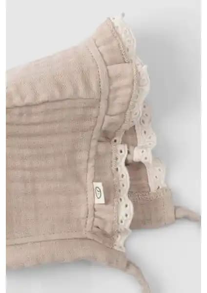 Little Gusto Organik Pamuk Müslin Bebek Şapkası Dört Katlı Şık ve Fonksiyonel Tasarım