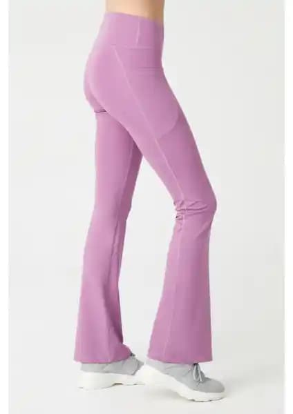 Los Ojos Kadın Lavanta Renk Yüksek Bel Toparlayıcı Tayt Günlük ve Spor Kullanımı İçin