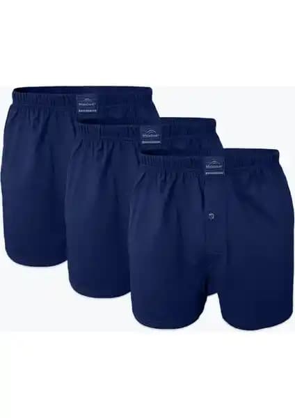 Malabadi Erkek Lacivert 3'lü Boxer Seti Geniş Kalıp ve Yüksek Konfor Sağlar