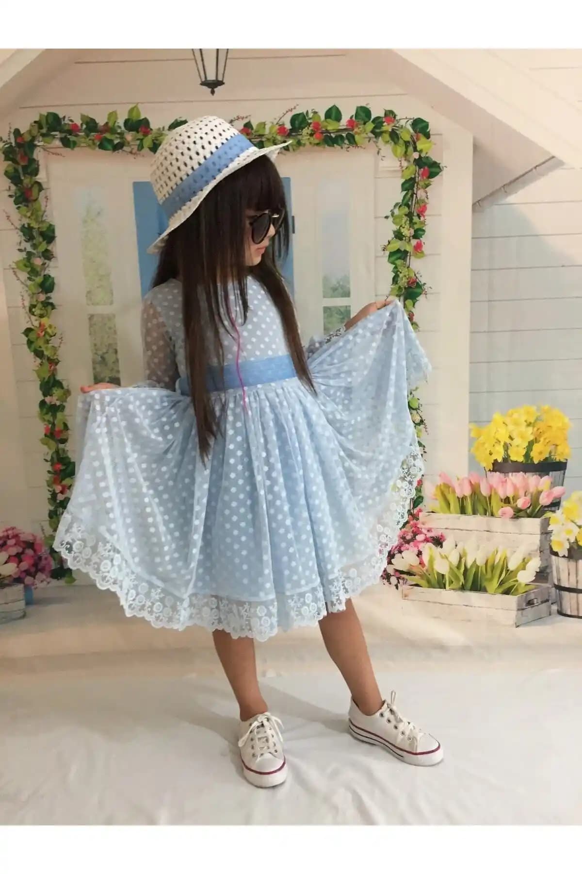 Mixie Kız Çocuk Bebe Mavisi Güpürlü Dantelli Elbise Detayları ve Kullanım Özellikleri