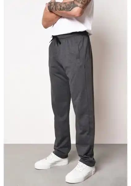 Mmetalic Lacivert Erkek Düz Paça Cep Fermuar Detaylı Rahat Kesim Eşofman Altı