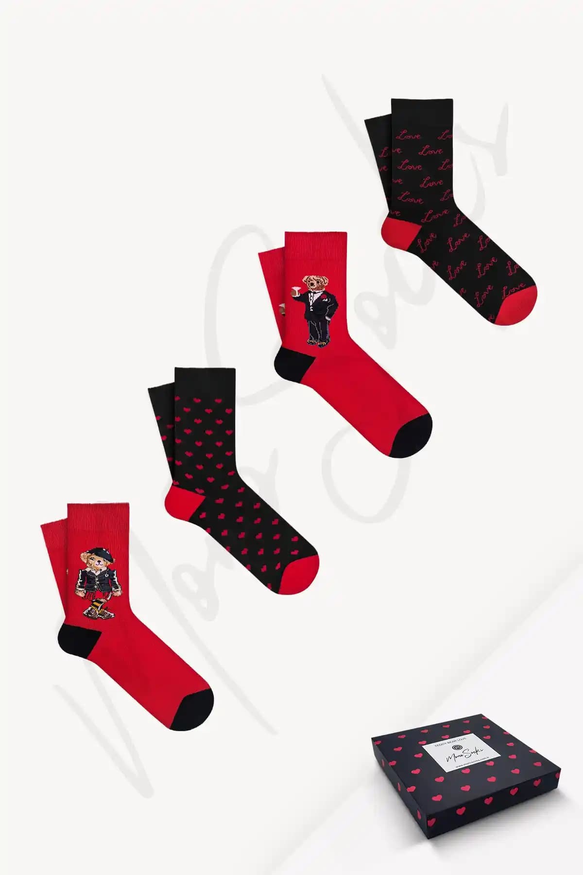 Mono Socks Teddy Bear Çorap Seti Sevgililer Günü İçin Şık ve Rahat Hediye Alternatifi