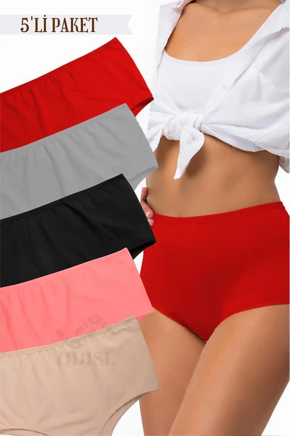 ODISE Pamuklu Büyük Beden Kadın Külotu Yüksek Bel ve Konfor Sunan Günlük İç Giyim