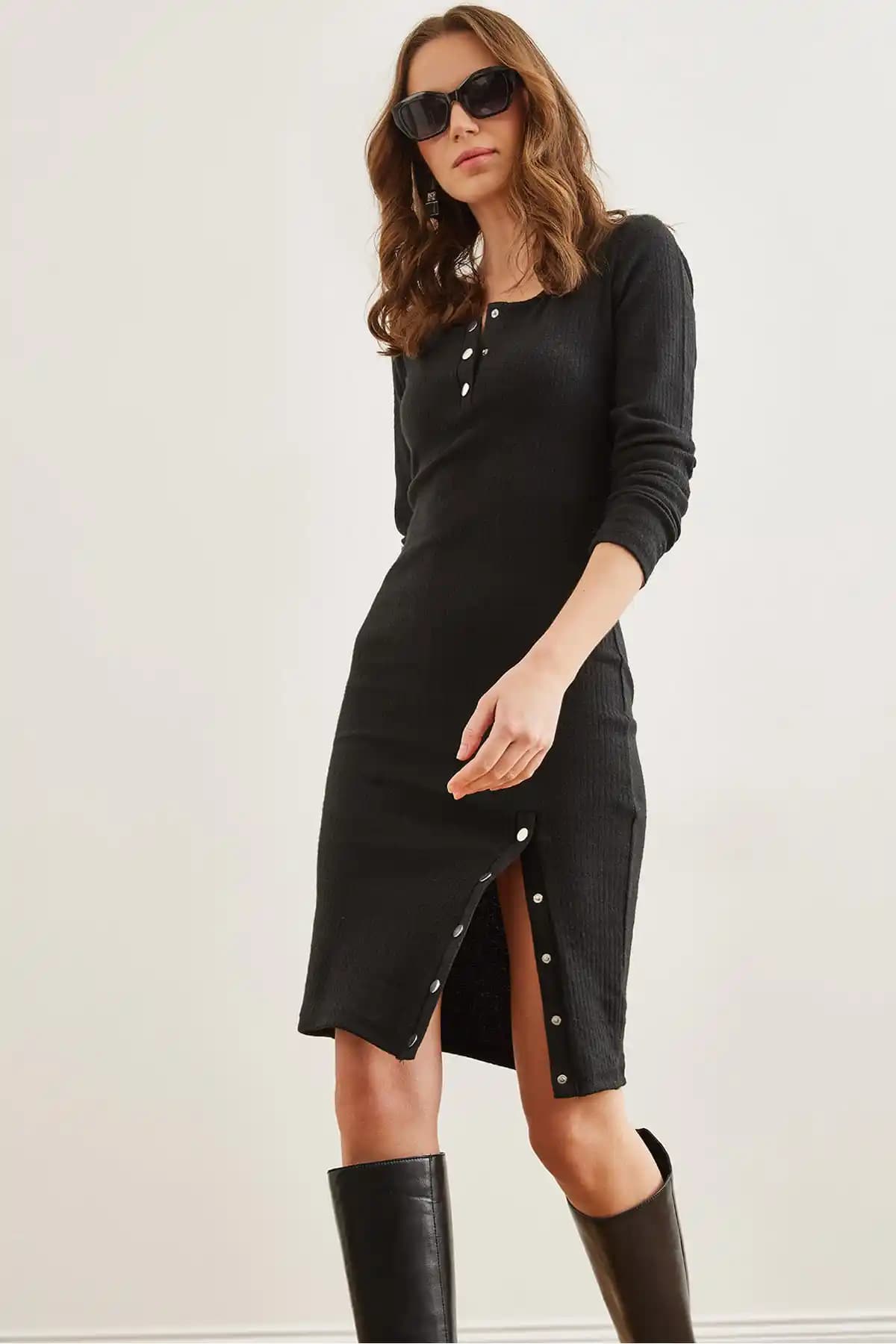 Olalook Kadın Elbisesi Modern Tasarım ve Konfor Sunan Şık Kışlık Elbise