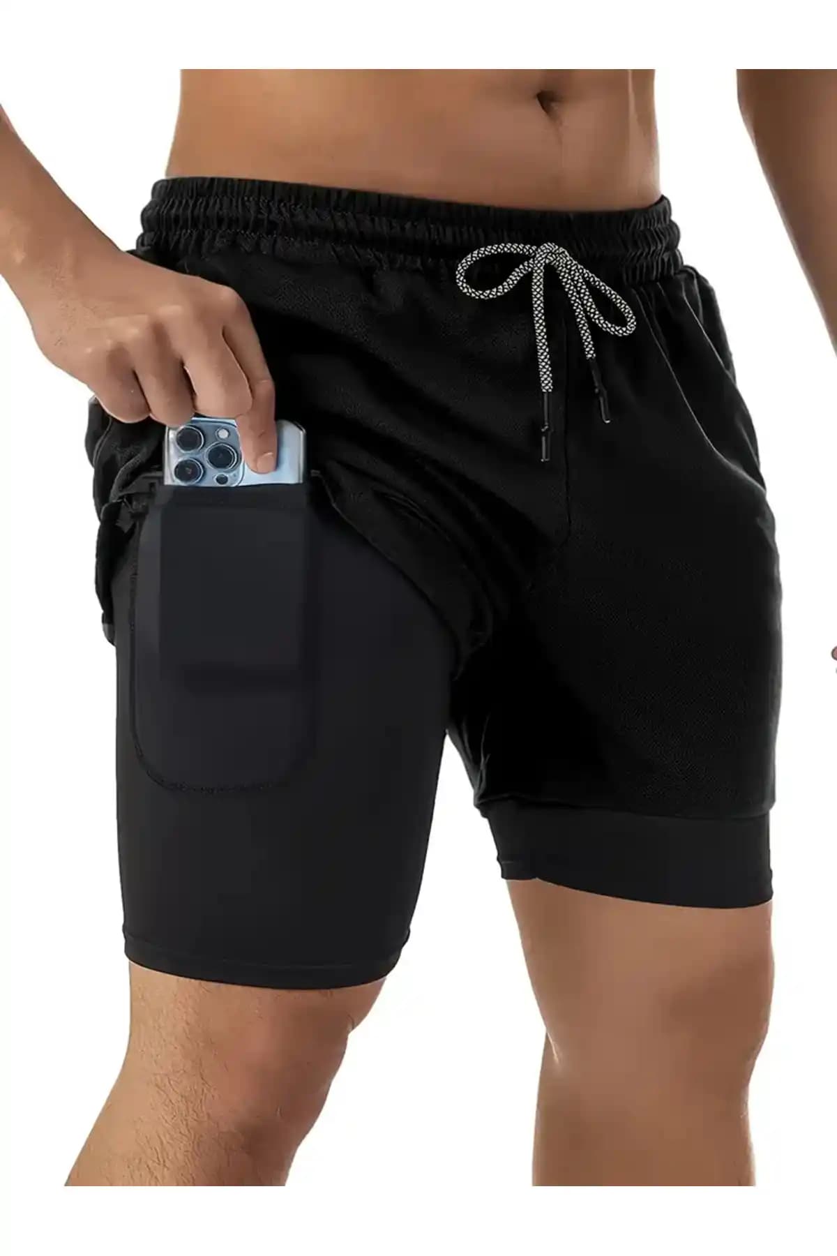 Pandy Erkek Hızlı Kuruma Özellikli Antrenman ve Spor Şortu 75-90 Karakter