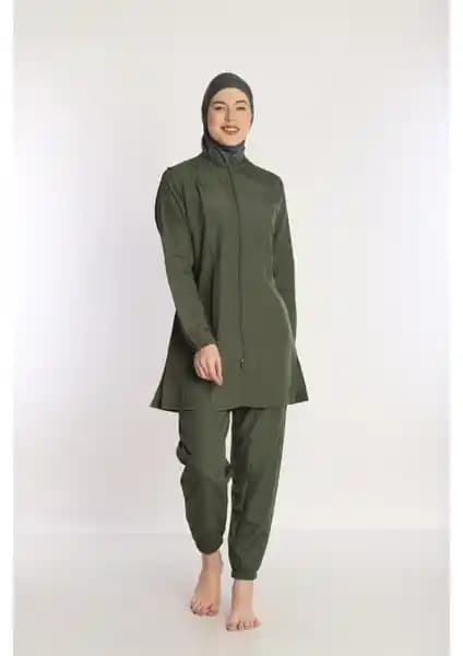 Pemilo Kadın 23203 Büzgülü Paraşüt Tam Tesettür Mayo Haki Özellikleri ve Kullanıcı Yorumları