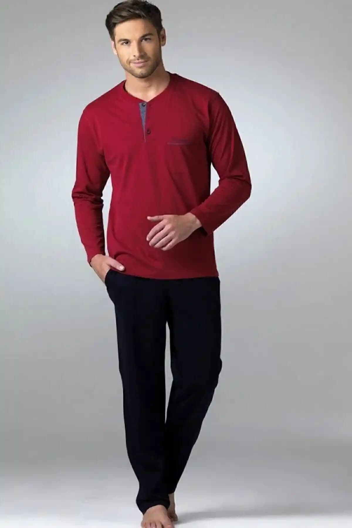 Pierre Cardin Erkek Bordo Penye Pijama Takımı: Konfor ve Şıklığın Modern Birleşimi