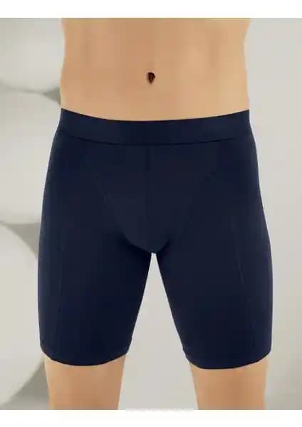 Şahinler Erkek Lacirt Likralı Uzun Boxer ME114 Günlük Rahat Kullanım ve Dayanıklılık