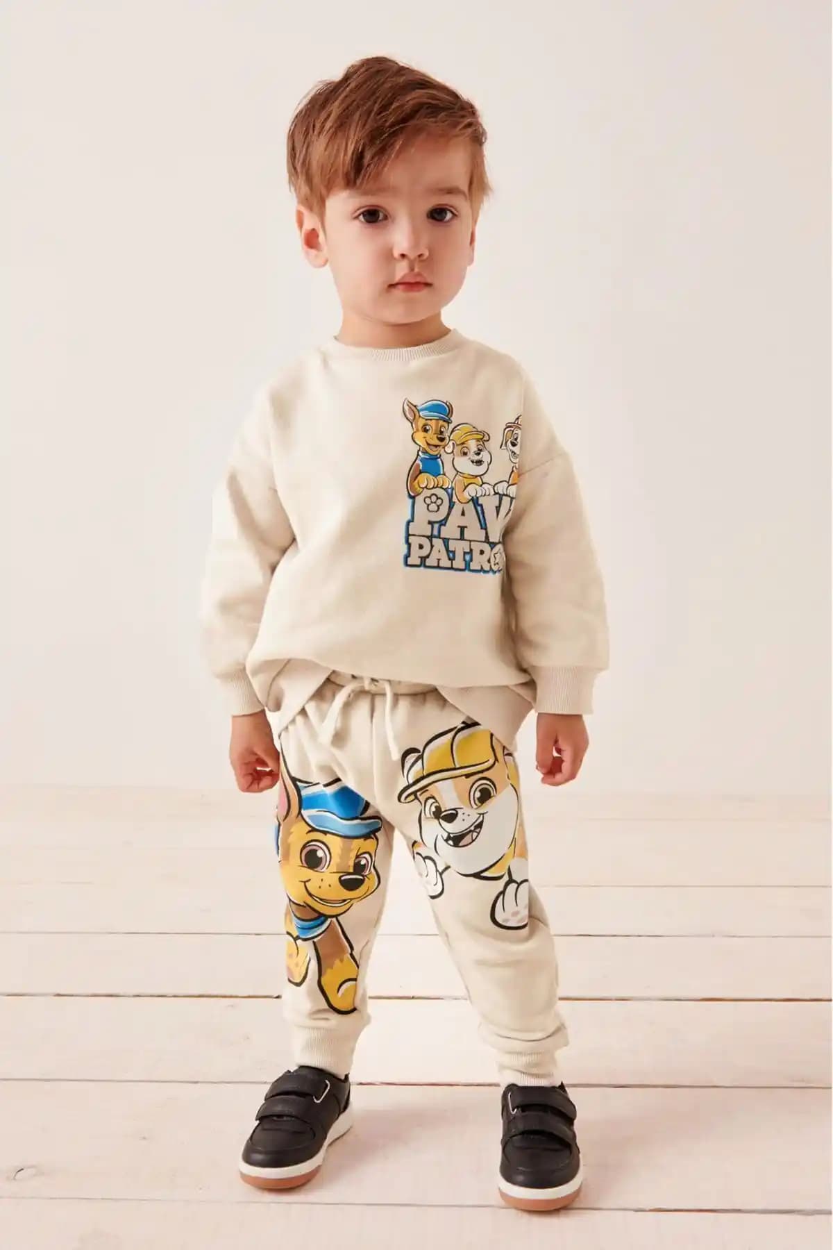 Soft Kids Paw Patrol Baskılı Unisex Çocuk Giyim Takımı Rahat ve Şık Tasarım