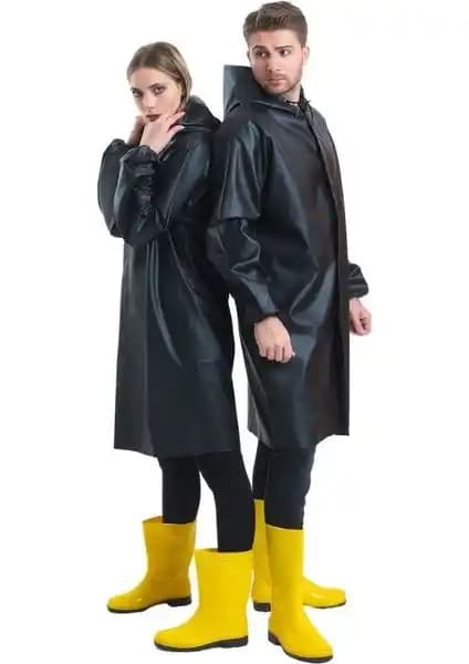 T Rain Siyah Unisex Yağmurluk: Su Geçirmez ve Dayanıklı Dış Giyim Seçeneği