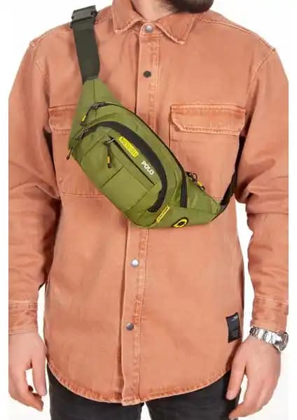 Tuldar Haki Renkli Unisex Kumaş Çanta USB Kulaklık Çıkışlı Çok Fonksiyonlu Tasarım