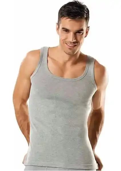 Tutku 6'lı Paket Erkek Ribana Atlet Gri - Rahat ve Dayanıklı İç Giyim Seçeneği