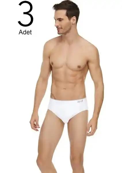 Tutku Elit 1351 Slip Kemerli Erkek Külot Beyaz 3'lü Konfor ve Kalite Sunar