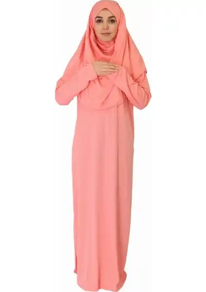 Zehranaz Somon Renk Kadın Namaz Elbisesi Konfor ve Estetiğin Birleşimi