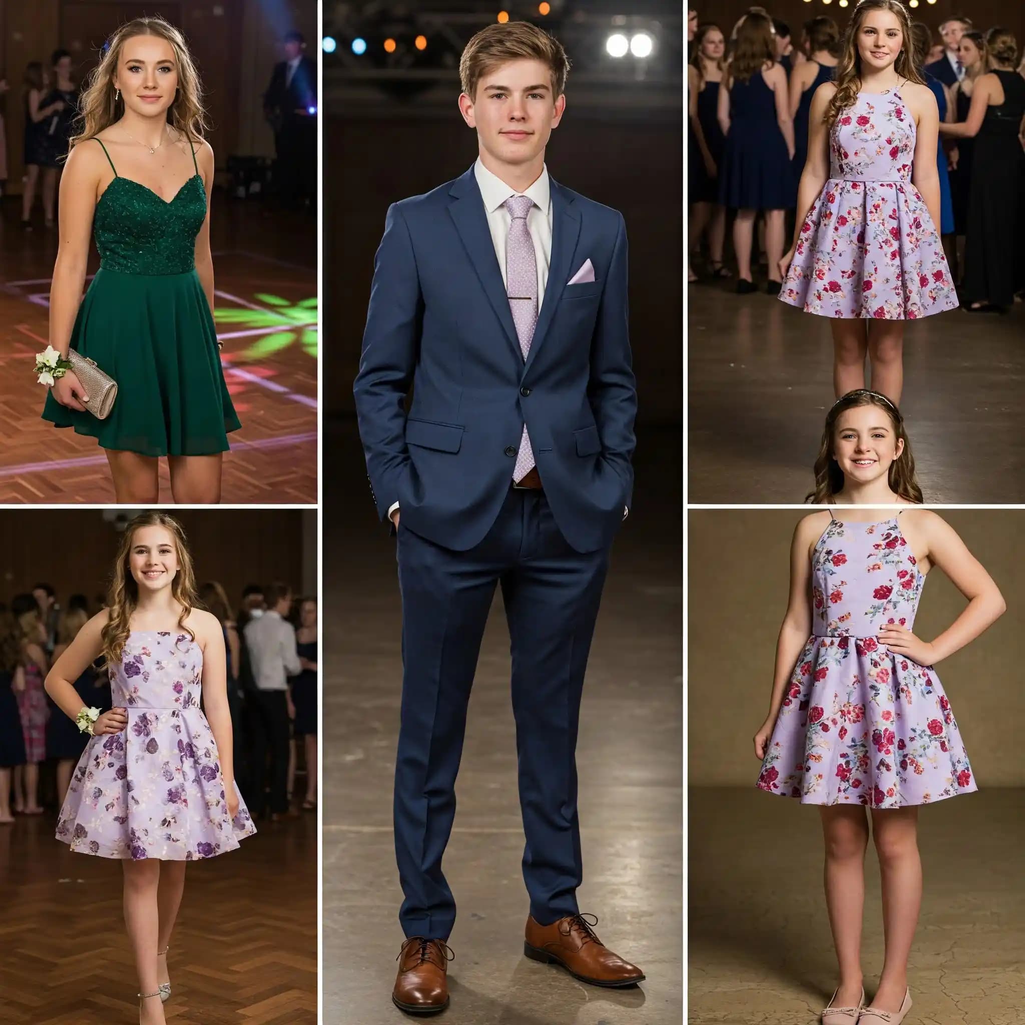 Mezuniyet Balosu İçin Siyah Takım Elbise ve Yeşil Gömlekle Papyon veya Kravat Seçimi