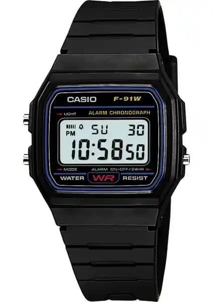 Casio F-91W-1DG Erkek Dijital Saat: Dayanıklı ve Çok Fonksiyonlu Tasarım