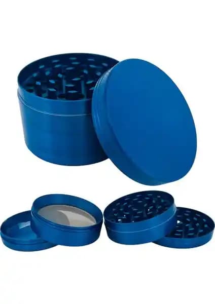 Efotech Grınder 4 Kat Herbal Baharat Öğütücü Metal Mıknatıslı 63mm Mavi