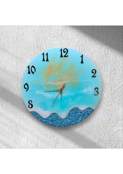 Esteem Epoksi Reçine Duvar Saati 40 cm: Sanat ve İşlevselliğin Buluşması