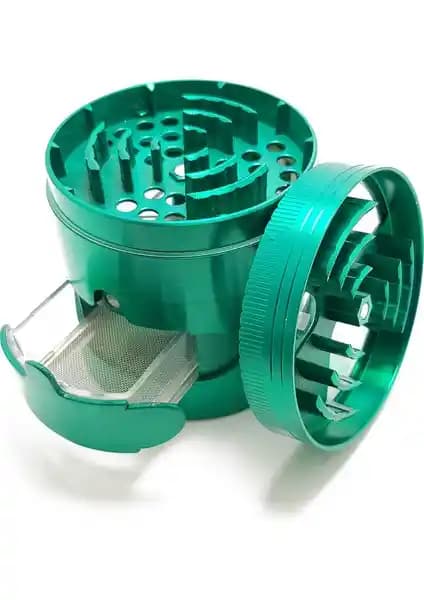 Falconetti Çekmeceli 60 mm Yeşil Herbal Grinder Bitkisel Ürünler İçin Uygun