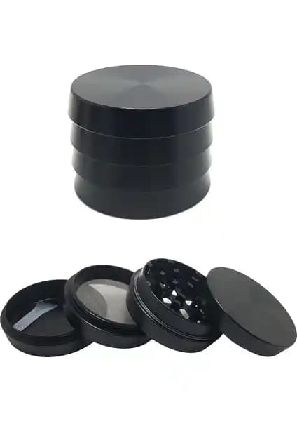 Falconetti Siyah 52MM 4 Katlı Herbal Öğütücü Dayanıklı ve Pratik Kullanım Sağlayan Tasarım