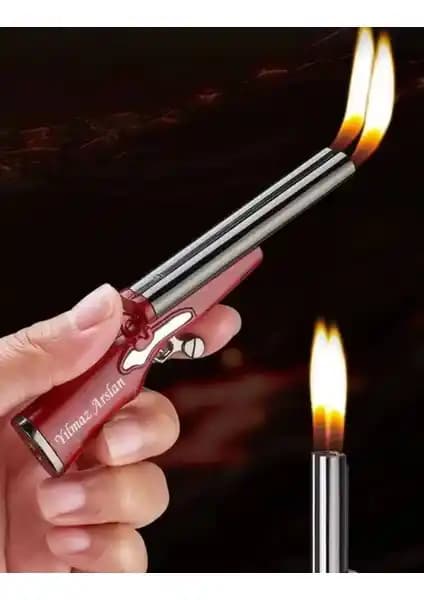 Kişiye Özel Tüfek Görünümlü Gazlı Çift Yanma Lüks Çakmak İdeal Hediye ve Kullanım Ürünü