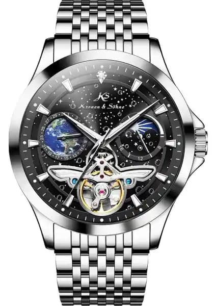 Kronen&Söhne KS7009 Day Night Tourbillon Erkek Mekanik Saatleri Günlük Kullanım İçin