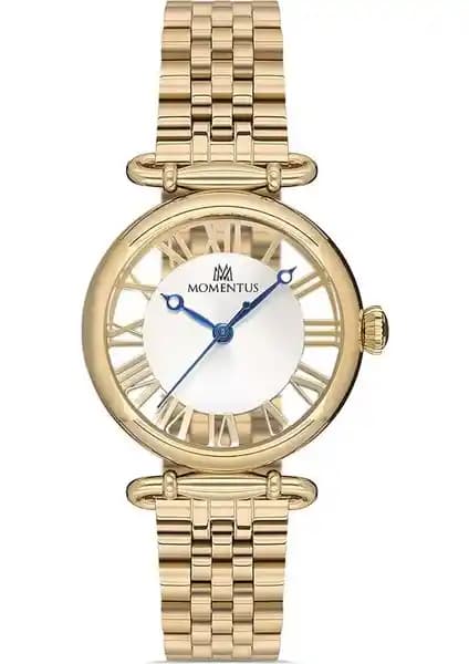 Momentus CW280G-02TG Kadın Şık ve Dayanıklı Quartz Kol Saati 34mm Altın Renk Kaplama