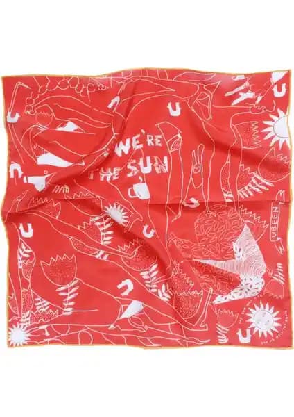 Ubeen Turuncu Kare İpek Unisex Fular: Şıklık ve Çok Yönlülük Sunan Modern Aksesuar