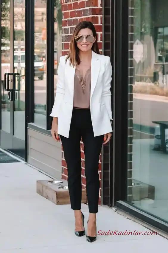 Beyaz Blazer Ceket Kombinleri Bayan İçin Zarif ve Çok Yönlü Moda Önerileri